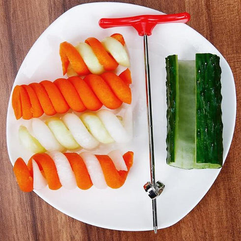 Fruits & Vegetables Spiral Twist Knife, Stainless Steel Ideal for Healthy Snacks and Parties