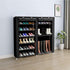 Shoe Rack Storage Organizer, 7 Tier Double Row Free Standing Rack for 24-27 Pairs with Dustproof Cover
