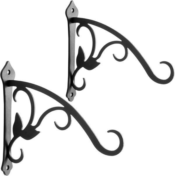 VEEBOOD 2 Pcs 8-Inch Decorative Iron Lantern Hooks for Wall Hanging Mason Jar