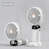 Portable Handheld Fan, USB Rechargeable Personal Fan, 4800mAh, 90° Foldable Mini Desk Fan with Led Digital Display, 5 Speeds Multi-Function Fan for Outdoor Indoor (White) by AMFUN