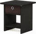 Furinno Dario End Table / Side Table - 1-Pack, Espresso/Brown with Bin Drawer
