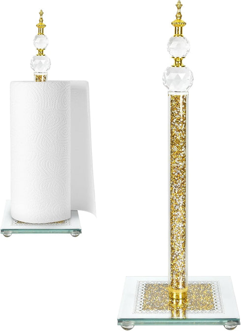 Paper Towel Holder Stand, Countertop Paper Towel Roll Dispenser Holders with Cube