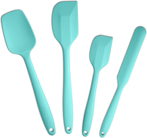 4 Piece Silicone Spatula Set, Flexible Heat Resistant Non-scratch Rubber Spatulas with Stainless Steel Core, Aqua Sky
