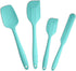 4 Piece Silicone Spatula Set, Flexible Heat Resistant Non-scratch Rubber Spatulas with Stainless Steel Core, Aqua Sky