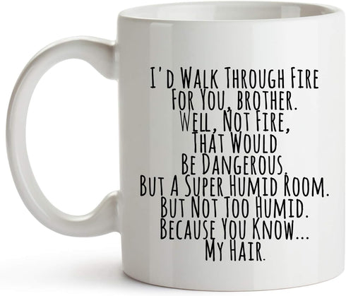 YouNique Designs Brother Coffee Mug, 11 Oz, Funny Gifts from Sister, Birthday Gifts for Brother Adult