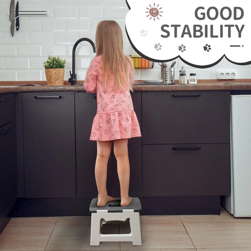 9'' 300lb, CasaZenith Step Stool Foldable, Folding Step Stool for Kids & Adults, Hold Up to Lightweight Small