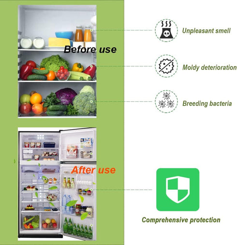 4 Packs Refrigerator Deodorizer (60g Each), Fonday Odor Eliminator for Fridges, Bamboo Activated Charcoal