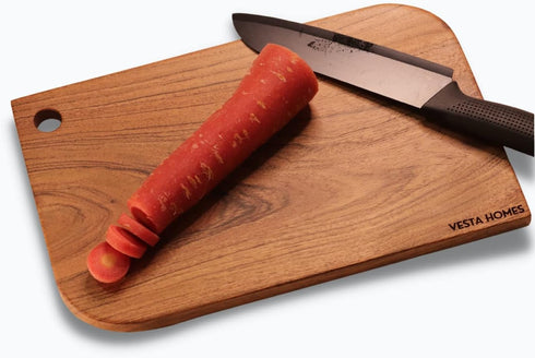 Single Block Wooden Cutting/Chopping/Serving Board, Acacia Wood, 13 x 8.5 Inch, Handcrafted in India