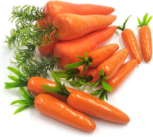 Carrots,15 Fake Pcs Plastic Carrot Easter Decor, Lifelike Fake Vegetables Mini Carrots for Easter Ornaments Home