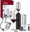 CIRCLE JOY Electric Wine Opener Set, 4-in-1 Rechargeable Wine Set, Gift Set for Wine Lovers, Silver
