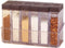 6 Case Spice Shaker Jars, Transparent Condiment Container Set for Salt Spices Seasoning Storage Box