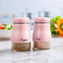 Bivvclaz 5 oz Stainless Steel Pink Salt and Pepper Shakers Set with Glass Bottom, Cute Kitchen Decor and Accessories,