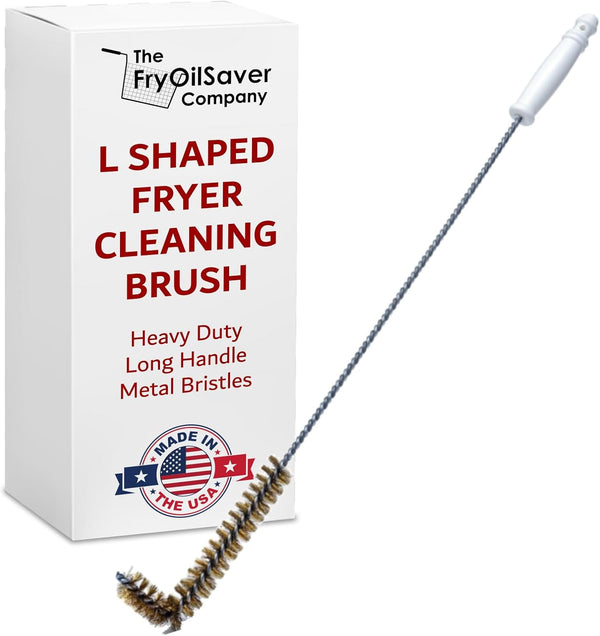 Deep Fryer Cleaning Brush L-Shaped High-Temp Commercial Kitchen Tool - Heavy Duty