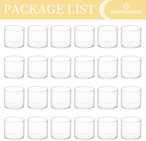 20pcs+Extra 4 Votive Tea Light Holders Bulk - Clear Glass Tealight Candle Holder for Floating Candle as Candlelit