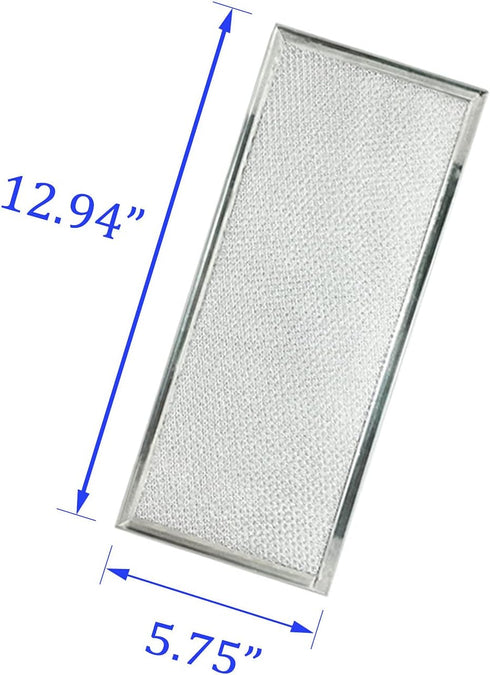 Replacement for Whirlpool W10208631A Microwave Grease Filter - 2-Pack Aluminum Mesh 13" x 6"