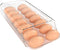 theaoo Egg Holder for Fridge, Automatic Rolling Egg Container, Clear Plastic Egg Dispenser, Stackable Eggs Organizer