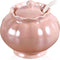 Porcelain Sugar or Salt Bowl with Lid and Spoon, Ceramic Spice Keeper, 9 Ounce, Pearlescent Pink Design