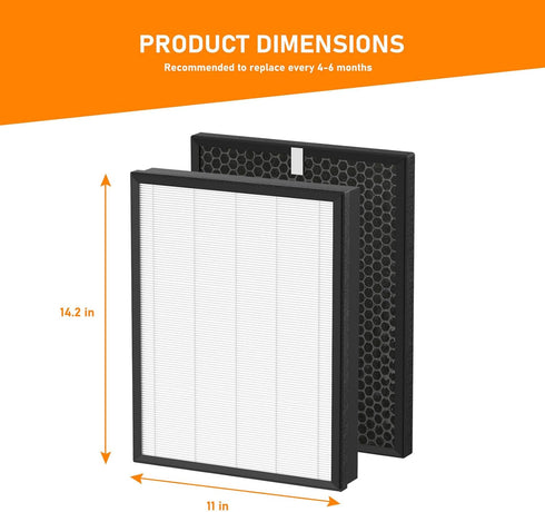 AP-B102 True HEPA Replacement Filter Set, Compatible with Alexapure Breeze AP-B102, 3-IN-1 Air Filter for Home