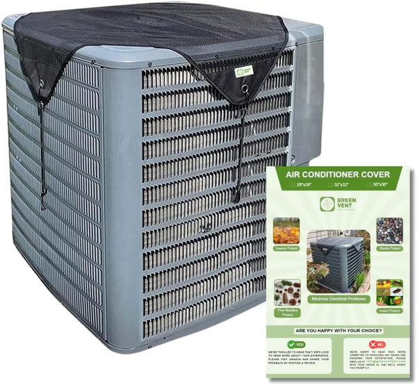 Universal Air Conditioner Cover 36x36, Outside Unit Shade, Heat Pump Mesh Protector, Round Compressor Defender