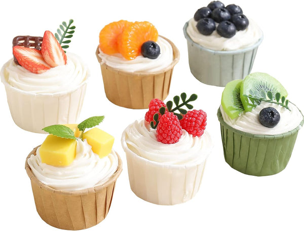 Joeabor Fake Cupcakes, Artificial Cupcakes for Display, Realistic Fake Food Faux Cake Dcor,