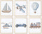 Nursery Car Wall Art Set of 6, Baby Boys Poster Canvas Prints,