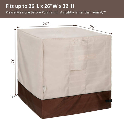 Air Conditioner Cover for Outside Unit Central AC cover Fits up to 26 x 26 x 32 inches