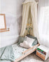 YIUOR Kids Bed Canopy with Frills Cotton Cover Net for Crib Reading Nook Curtain Hideaway Hanging Round Tent Nursery