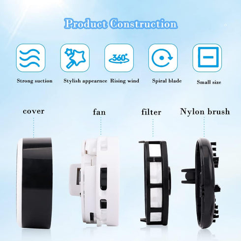 FineInno Desk Vacuum Cleaner Mini, Portable Cordless Sweeper for Home, Office, Cars, Pet Hairs