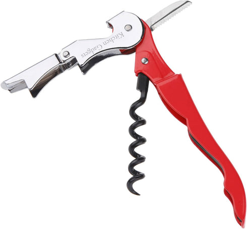 Wine Opener Waiters Corkscrew by Kitchen Gadgets - 3 Pack, 3in1 Multitool, Easy One Hand Operation