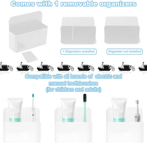 CTTZCKJ 2025- Magnetic Wall-Mounted Toothbrush Holder with Magnetic Hooks for Cruise Cruise Ship Essentials No Drilling