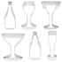 R&M International 1978 Beverage Cookie Cutters, 6-Piece Set Martini Glass, Champagne Flute, Wine Glass, and More