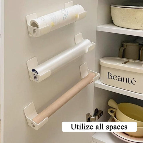 Myhiju 4 Pcs No Punching Trash Bag Dispenser Plastic Bag Holder,Wall Mounted Plastic Bag Organizer Grocery Bag Holder