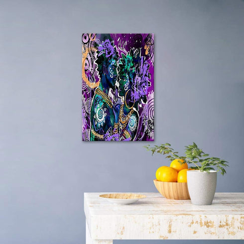GUTTATY African American King and Queen Canvas Wall Art - Modern Abstract Graffiti Painting for Home Decor, 12"Wx18"H