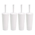 Amazon Basics Toilet Brush and Holder Set - 4-pack, White, Previously AmazonCommercial Brand