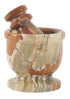 Radicaln Mortar and Pestle Set, Green Onyx Palm Size 2.5" Portable Handmade Marble Spice Crusher