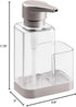 Countertop mDesign Modern Plastic Kitchen Sink Liquid Hand Soap Dispenser Pump Bottle Caddy with Storage Compartment