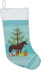 Caroline's Treasures BB9280CS English Thoroughbred Horse Christmas Stocking, Teal Fireplace Hanging Holiday Decor