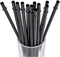 DAKOUFISH 10 Inch Long Black Reusable Plastic Drinking Straws Set of 12 with Cleaning Brush for 16 oz & 24 oz Mason Jars