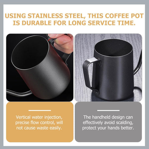 Whistling Teapot Coffee Pot, Stovetop Drip Pot with Long Spout, Stainless Steel Kettle with Tea Strainer