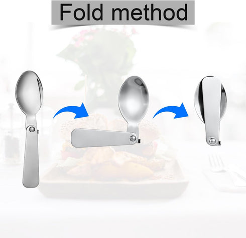 2pcs Replacement Spoons for Thermos Funtainer, 304 Stainless Steel Folding Utensils