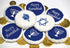 Designer Stencils Jewish Symbols Cookie and Cupcake Stencils, Small, Dreidel, Star of David, Menorah, Beige