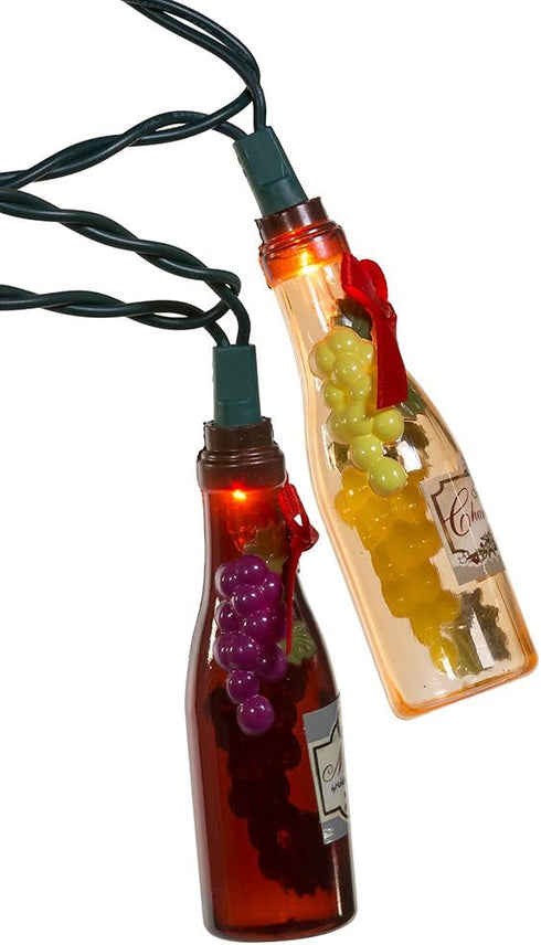 Kurt Adler UL 10-Light Wine Bottle Light Set with Decal