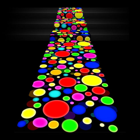 Haull 1 Pcs 118 x 39 Inches Neon Light up Dance Floor, Glow in The Dark Runner Rug for 80s 90s Party