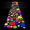 Haull 1 Pcs 118 x 39 Inches Neon Light up Dance Floor, Glow in The Dark Runner Rug for 80s 90s Party