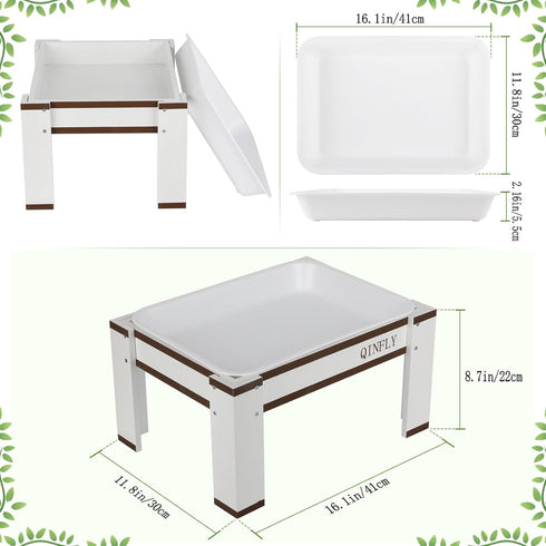 Qinfly Large Chicken Picnic Table Feeder No Waste with Removable Plastic Tray,Chicken Coop Accessories Must