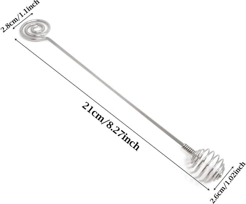 Honbay 4PCS Albumen Stainless Steel Honey Dipper Sticks Honey Spoon Dippers Stir Sticks Mixing Spoon for Honey Melted
