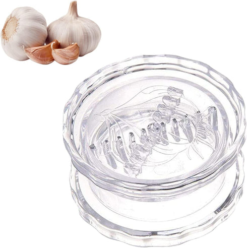 Meisuitd Transparent Garlic Twist Press Non-Slip Mincer and Peeler, Kitchen Gadget Press for