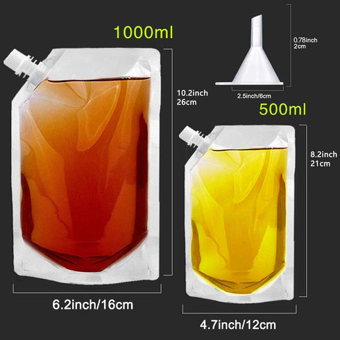 Concealable Reusable Cruise Sneak Flask Liquor Kit, Travel Plastic Flasks for Sneak Drink (6-5-0 Kit)