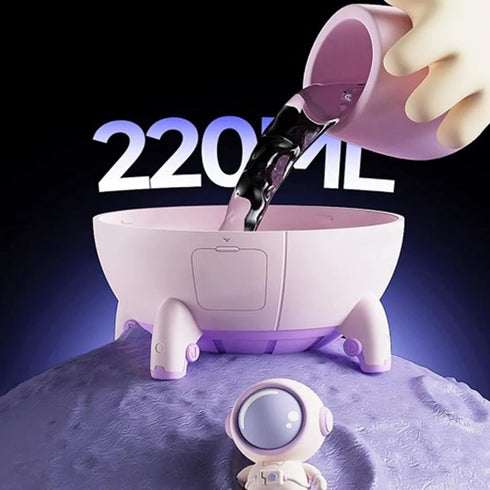Cool Mist Humidifiers, Mini USB Humidifier, Cute Spaceship Shaped Portable Household Ambient Light Humidifier, US Plug