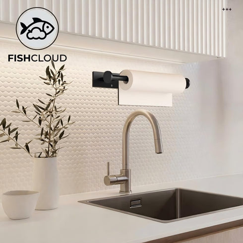 FISHCLOUD SUS304 Paper Towel Holder Wall Mount - Self Adhesive No Drill or Drilling, Stainless Steel - Kitchen
